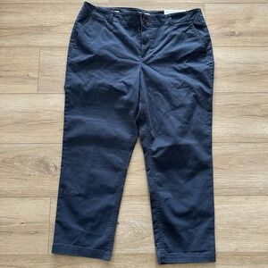 New-Tags Women's The Loft Monroe Slim Chino Pants Gray Ankle 14P 25" Inseam